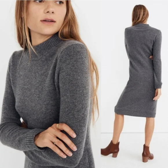 Madewell Cashmere Midi Sweater-Dress Grey - Picture 1 of 5